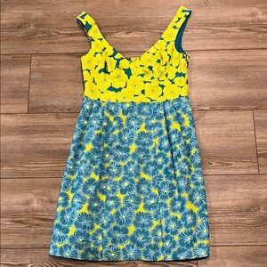 Nanette Lepore Yellow & Blue Floral Tank Dress